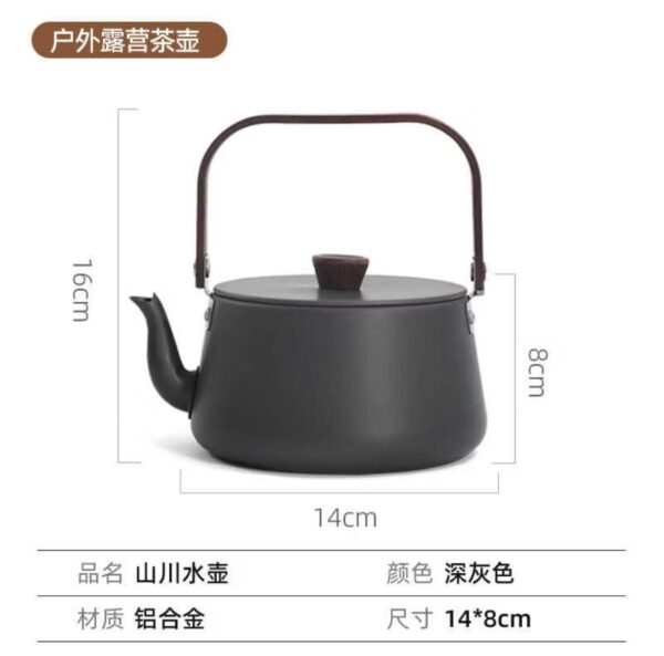 戶外鋁合金木柄茶壺 - Image 3