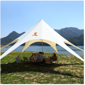 單峰雲頂八爪魚天幕帳篷戶外休閒防雨遮陽營地團建輕奢野營露營單峰營地萬重山遮陽棚單峰