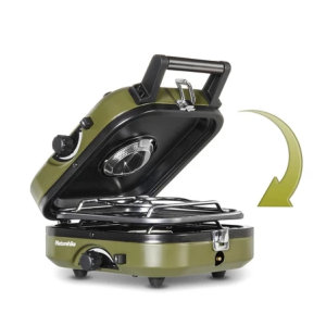 戶外便攜式爐具煮茶爐卡磁爐露營野營炊具折疊卡式爐幻影貝殼爐 野炊雙口瓦斯爐+送收納袋