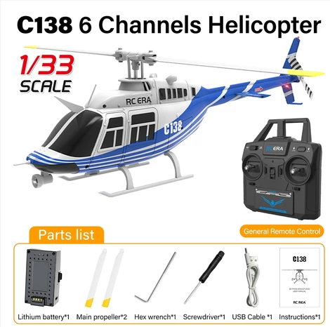 遙控直升機 1:33 Bell-206 飛機 C138 6CH 6軸陀螺遙控飛機 - Image 3