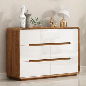 新中式五斗櫃實木框臥室收納櫃客廳靠牆抽屜儲物櫃子