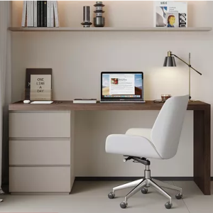 工作桌電腦桌子書桌椅辦公桌實木書桌斗櫃一體